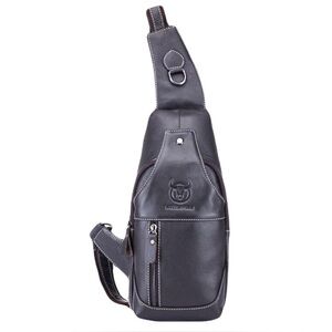 Bull Captain The Leather Sling Crossbody Bag in Black, OS